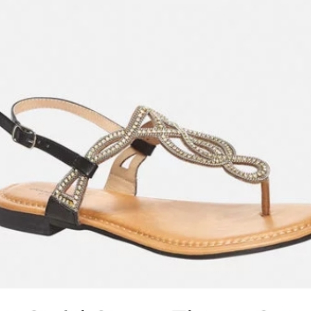 Crystal swirl thong sandal
