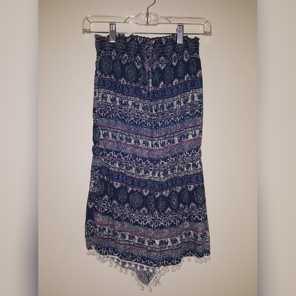 Tribal Smocked Off-Shoulder Romper