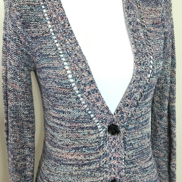 American Eagle XS Blue Pink Knit Cardigan Sweater - Picture 2 of 8