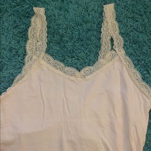 "Lilu" size XL lace white tank top!