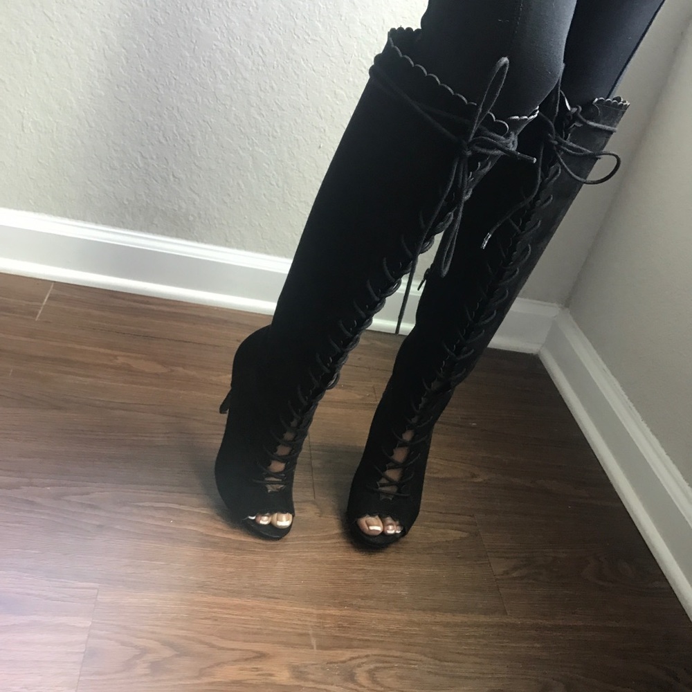 Black Knee High Boots