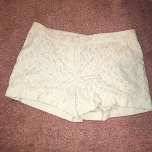 White lace shorts
