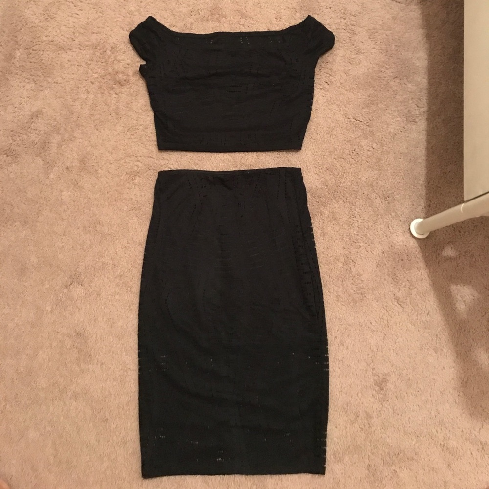 Two piece crop top midi dress