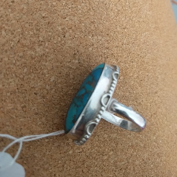 Copper turquoise Sterling Silver .925 ring sz 8 - Picture 4 of 4