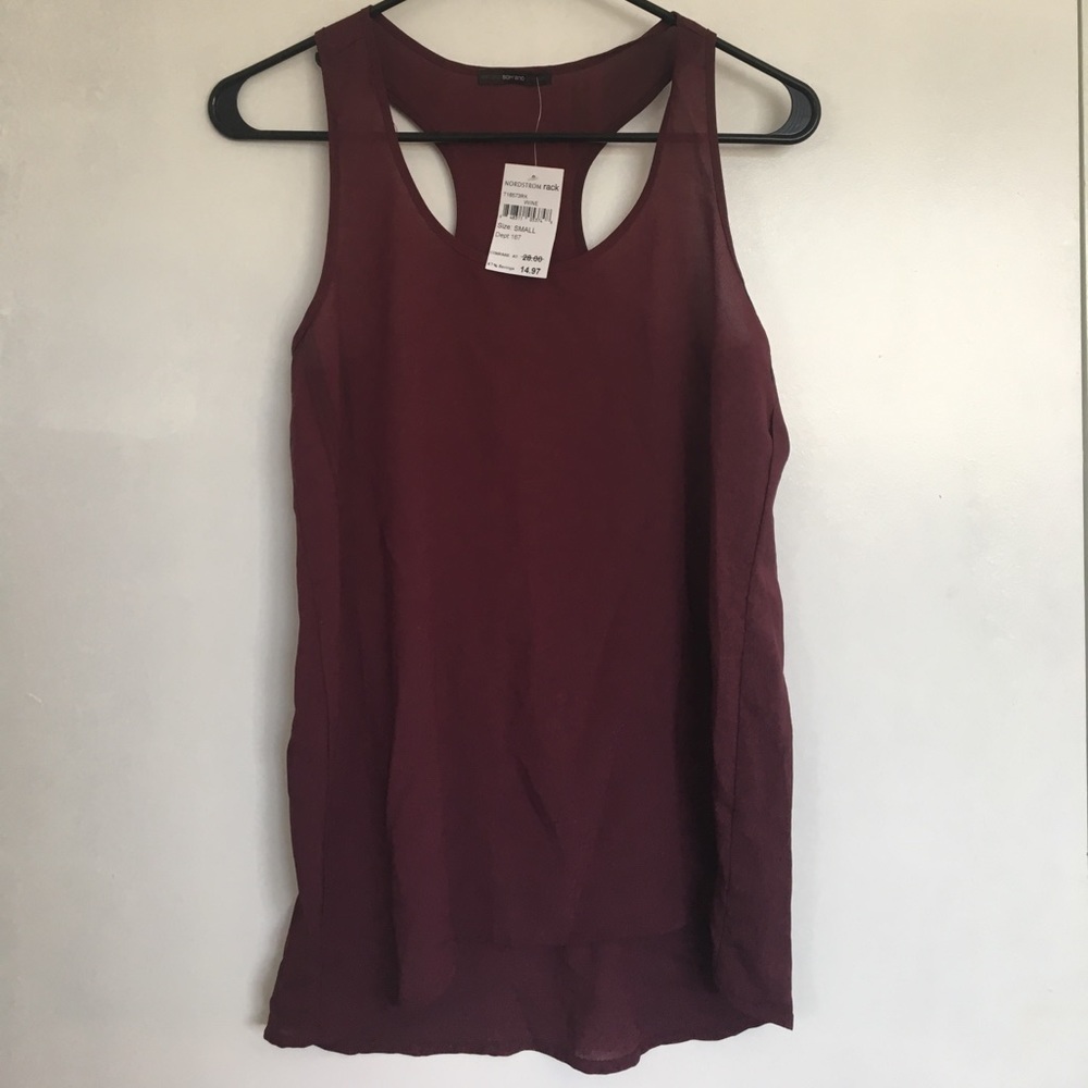 Chiffon Burgundy Tank Top