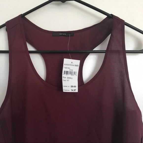 Chiffon Burgundy Tank Top - Picture 2 of 4