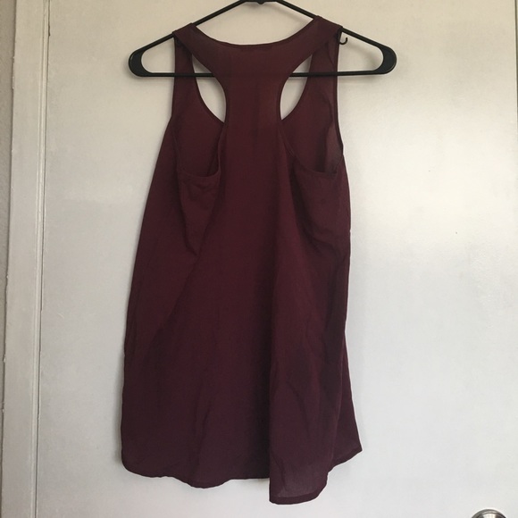 Chiffon Burgundy Tank Top - Picture 3 of 4