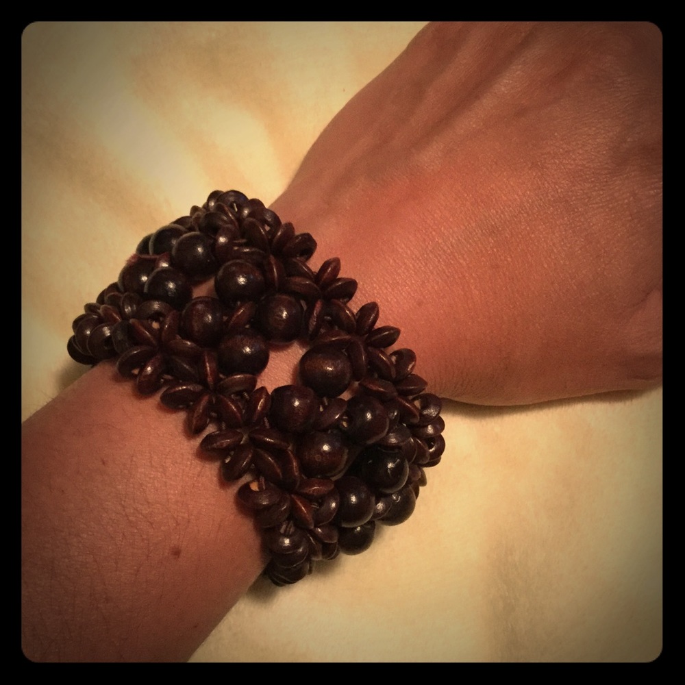 Wooden beaded elastic bracelet -bundle for 50% off