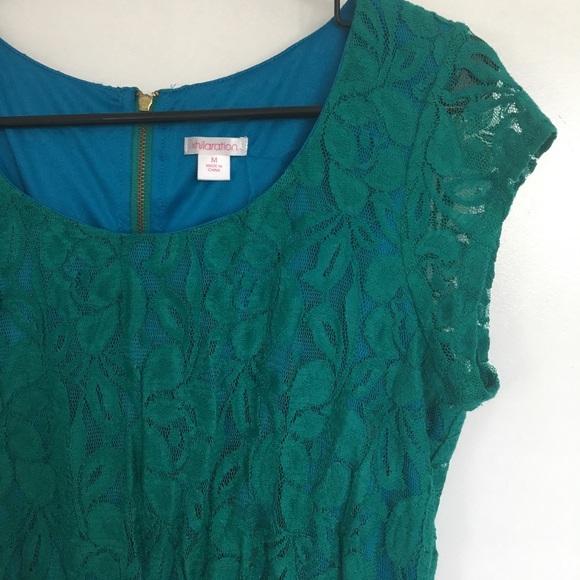 Teal/green lace dress - Picture 2 of 4