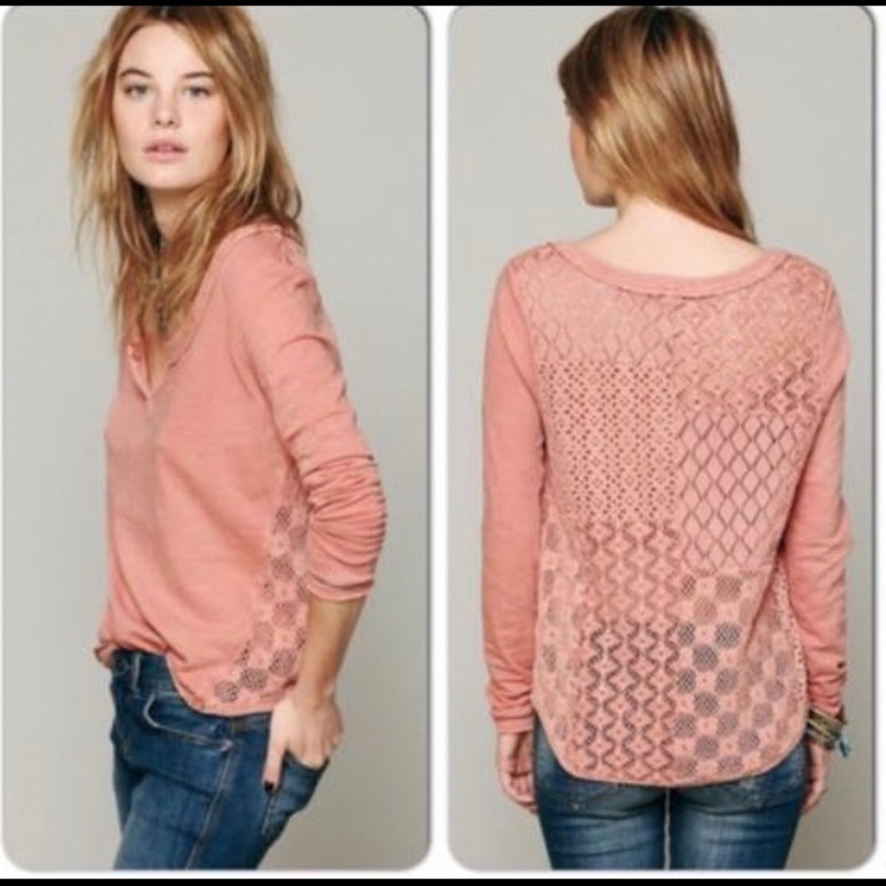 Free People Patches of Lace Henley