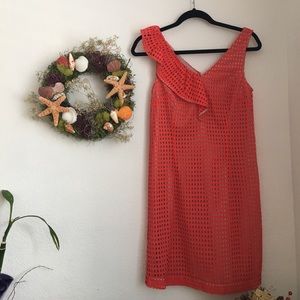 DKNY orange midi dress 👗