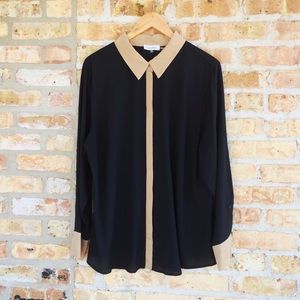 Calvin Klein Two Toned Button Up