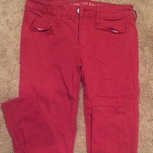 Deep Red American Eagle Super Stretch Jeggingd