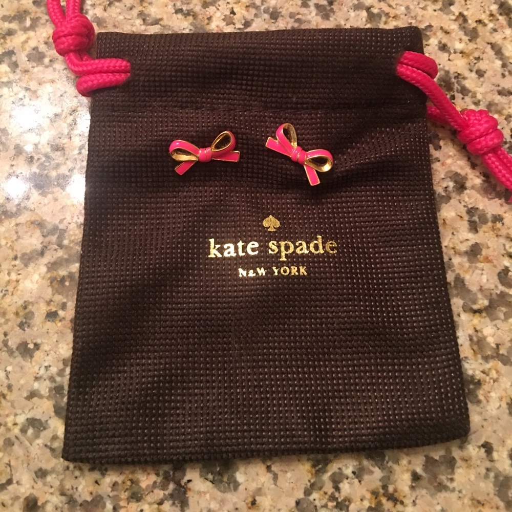 KATE SPADE pink bow studs