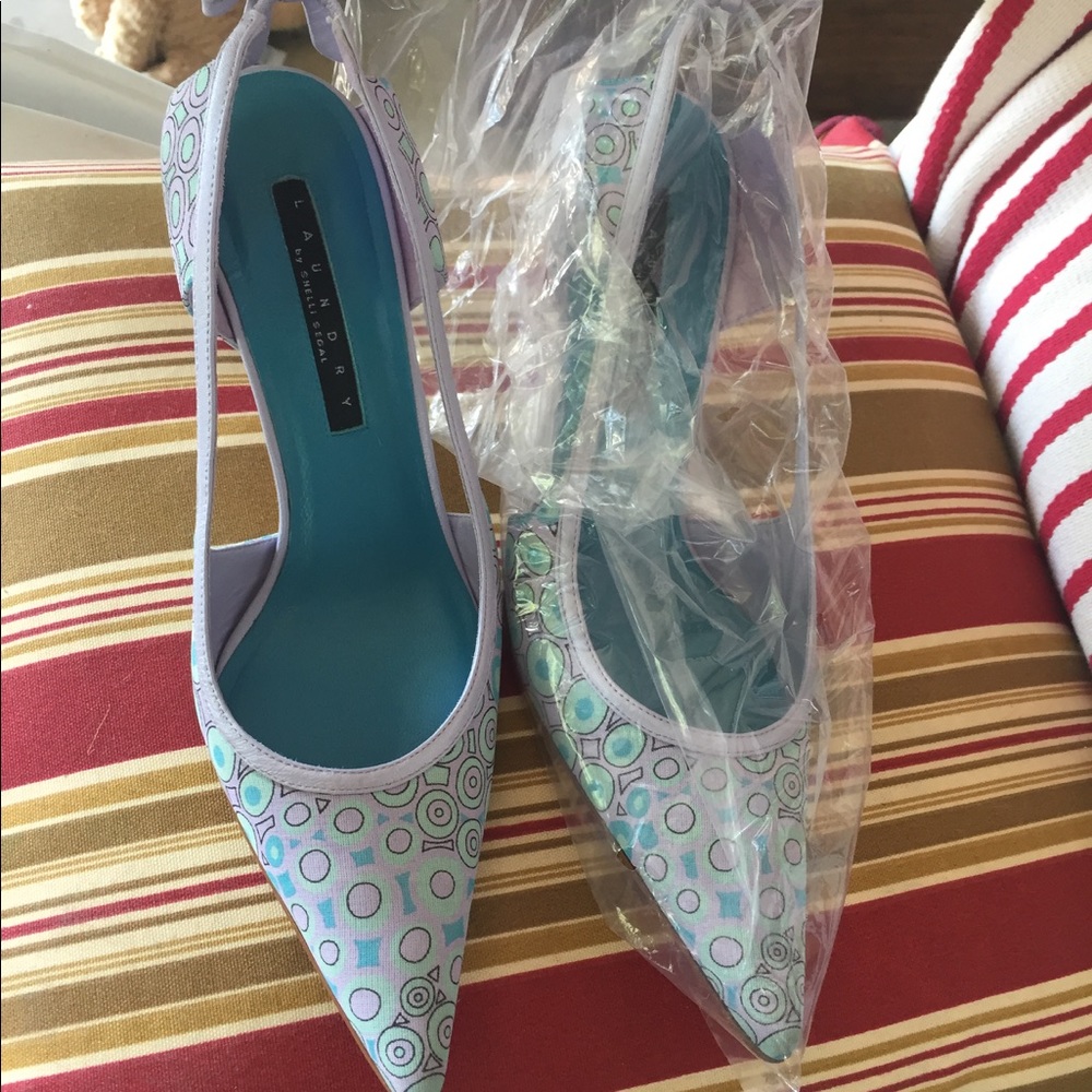 Laundry purple kitten slingbacks