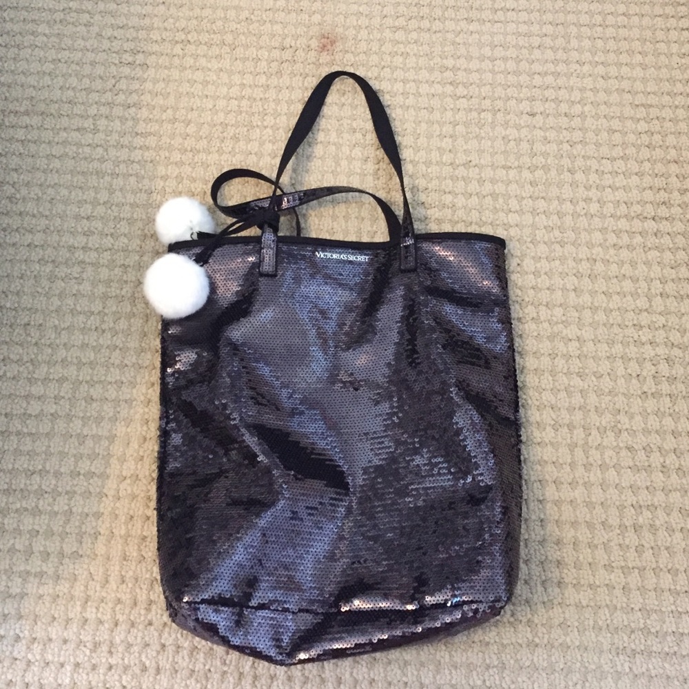 Victoria Secret Black Sequins Tote