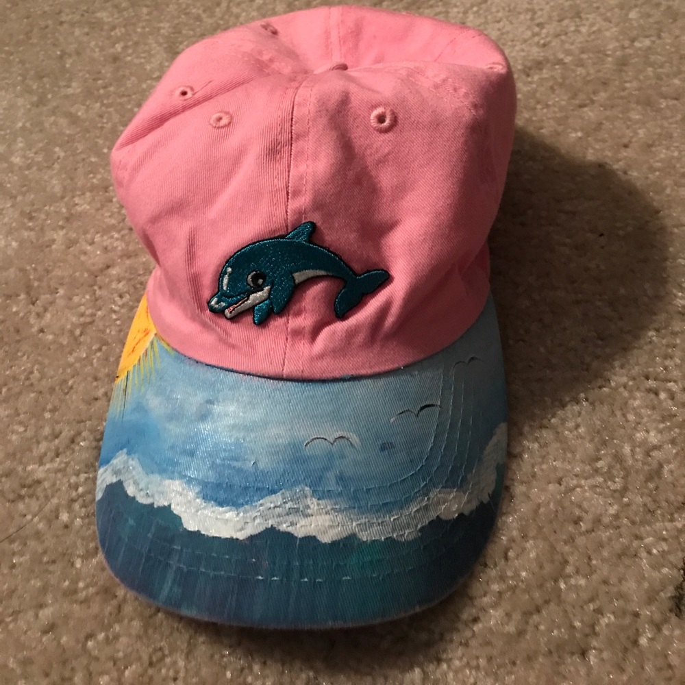 Custom Pink Dolphin dad cap