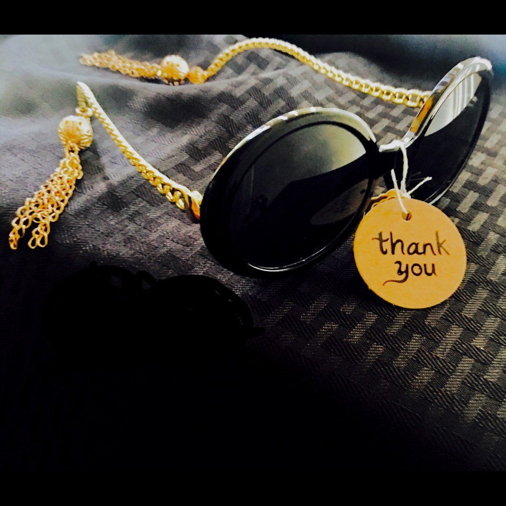 Gold & Black Tassel Sunglasses