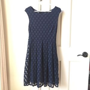 Dark blue polka dot dress