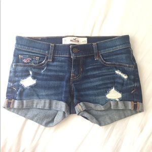 Hollister jeans with rips. Rolled at the bottom