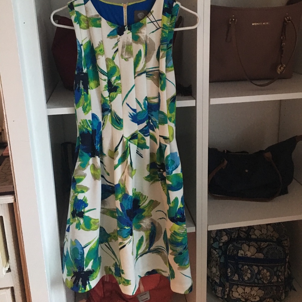 Vince Canute floral fit and flare dress