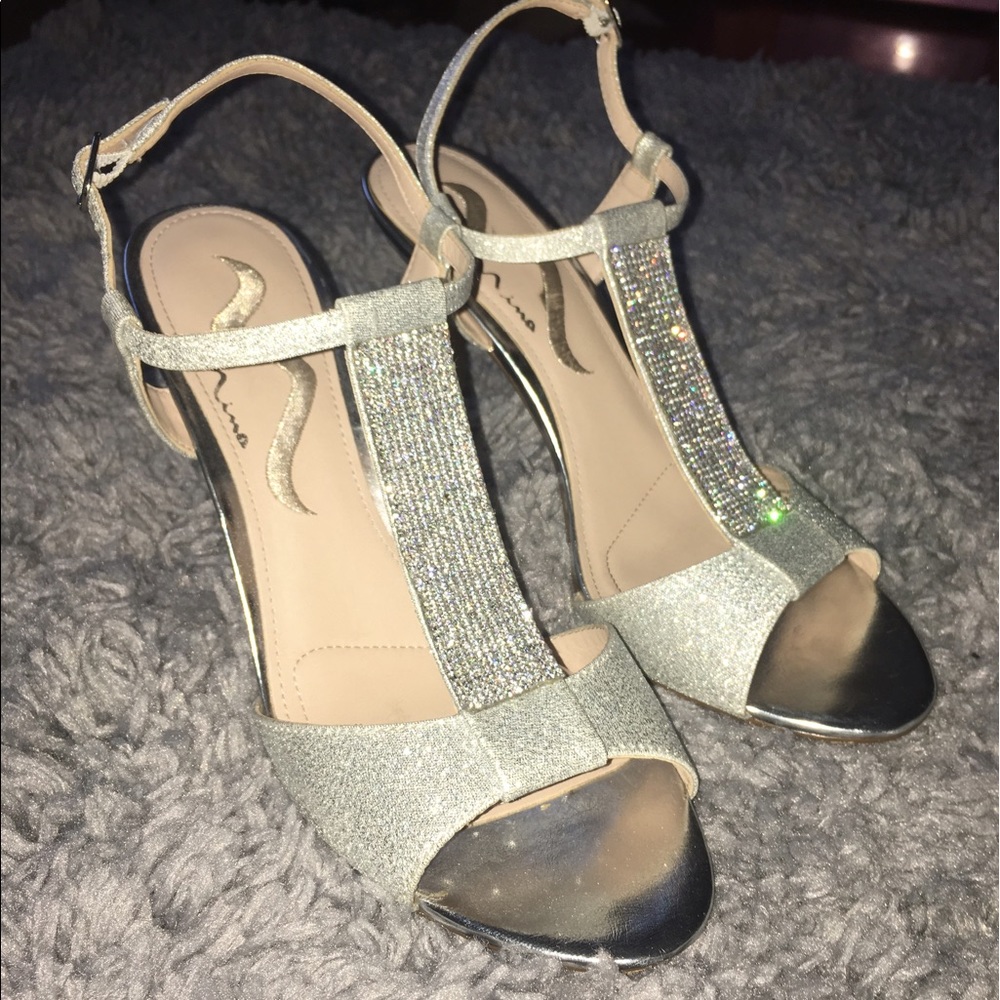 "Nina" Sparkly Diamond Strap 4" heel