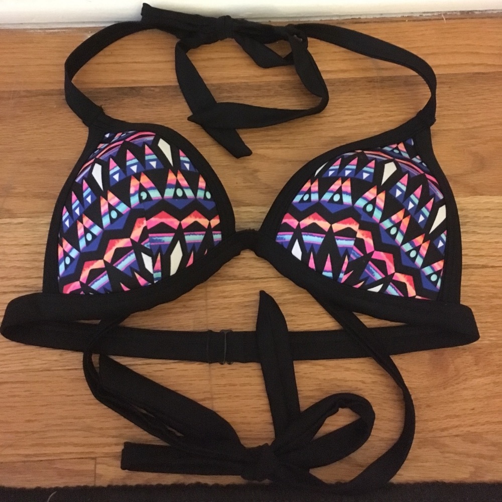 VS Pink halter bikini with double bottom closure