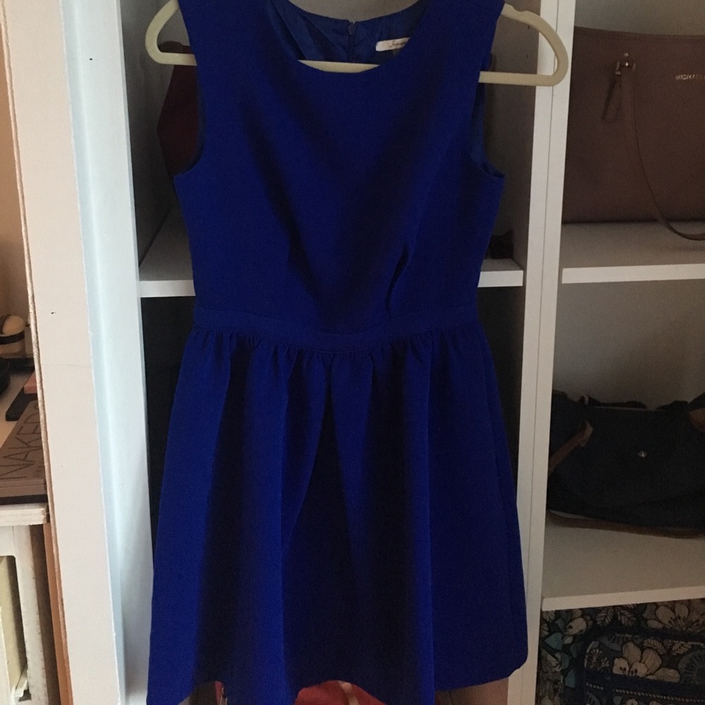 Nordstrom deep royal blue fit and flare dress
