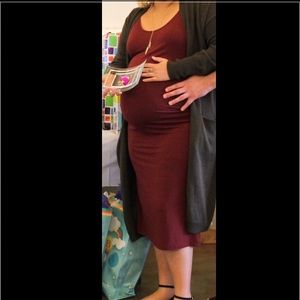 Maroon Maternity Dress