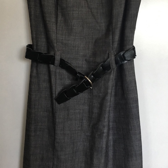 Grey/Charcoal Office Fitted Dress. - Picture 3 of 5