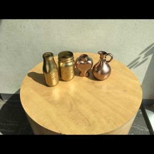 Metallics mason jars - rose gold and gold!