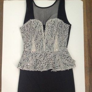 Body con dress with ruffles