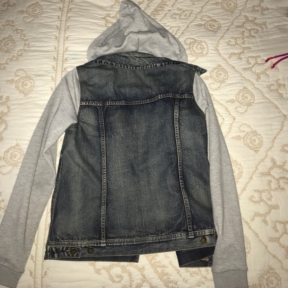 Denim Jacket with Gray Sleeves - Picture 2 of 3