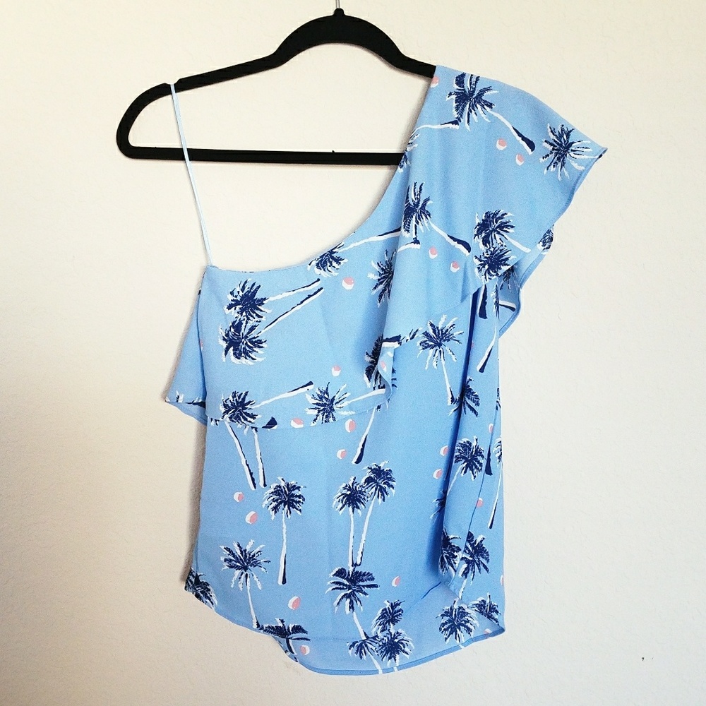 One Shoulder Palm Tree Top