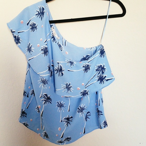 One Shoulder Palm Tree Top - Picture 2 of 6