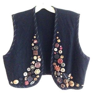 Brushed Wool Handmade Button Vest