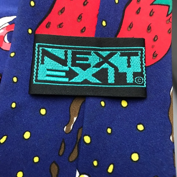 JUNK FOOD NEXT EXIT polyester HOT DOGS Pizza Tie - Picture 4 of 6