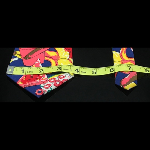 JUNK FOOD NEXT EXIT polyester HOT DOGS Pizza Tie - Picture 6 of 6