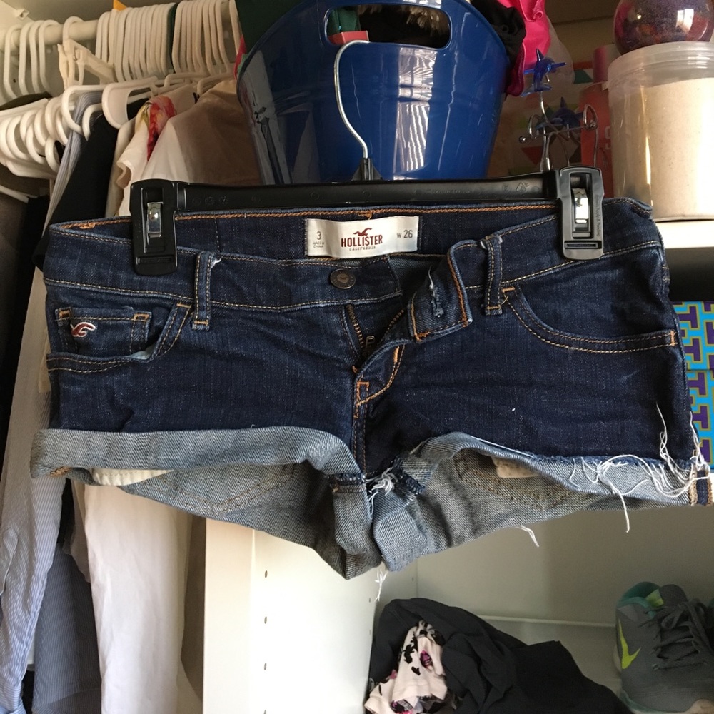 Dark wash hollister shorts