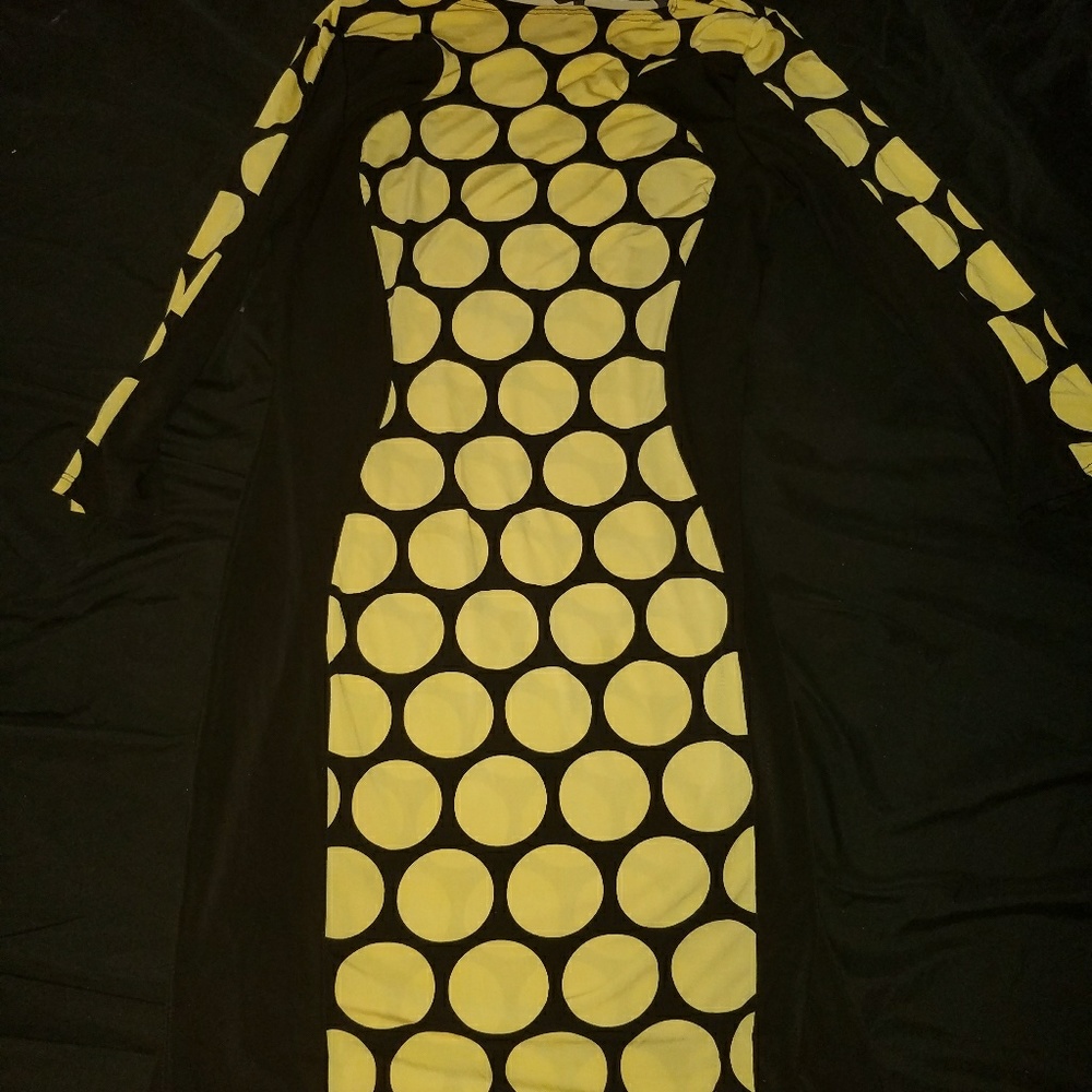 Plus Size Black and Yellow BodyCon Dress