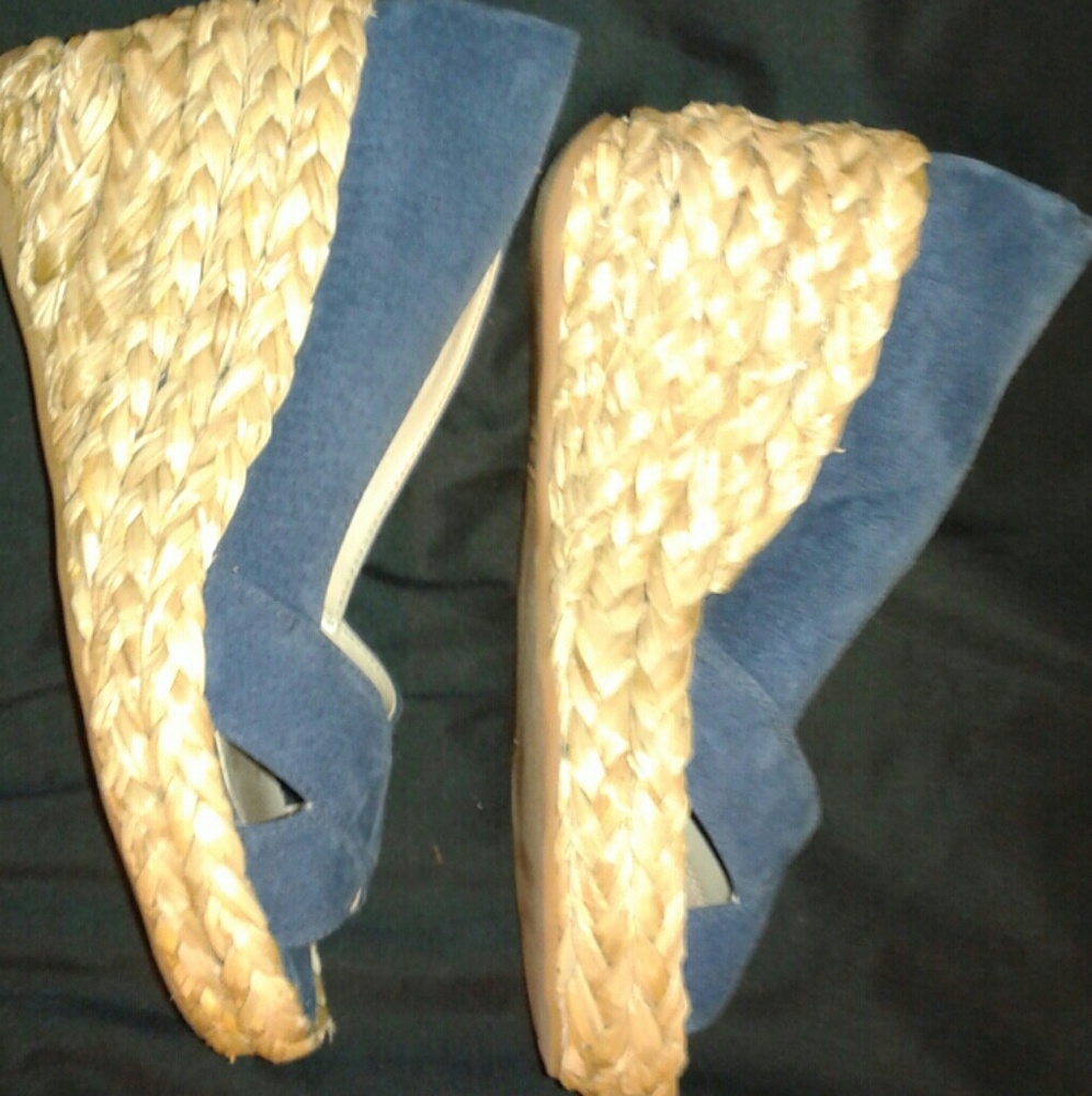 Schutz Blue Suede Espadrilles