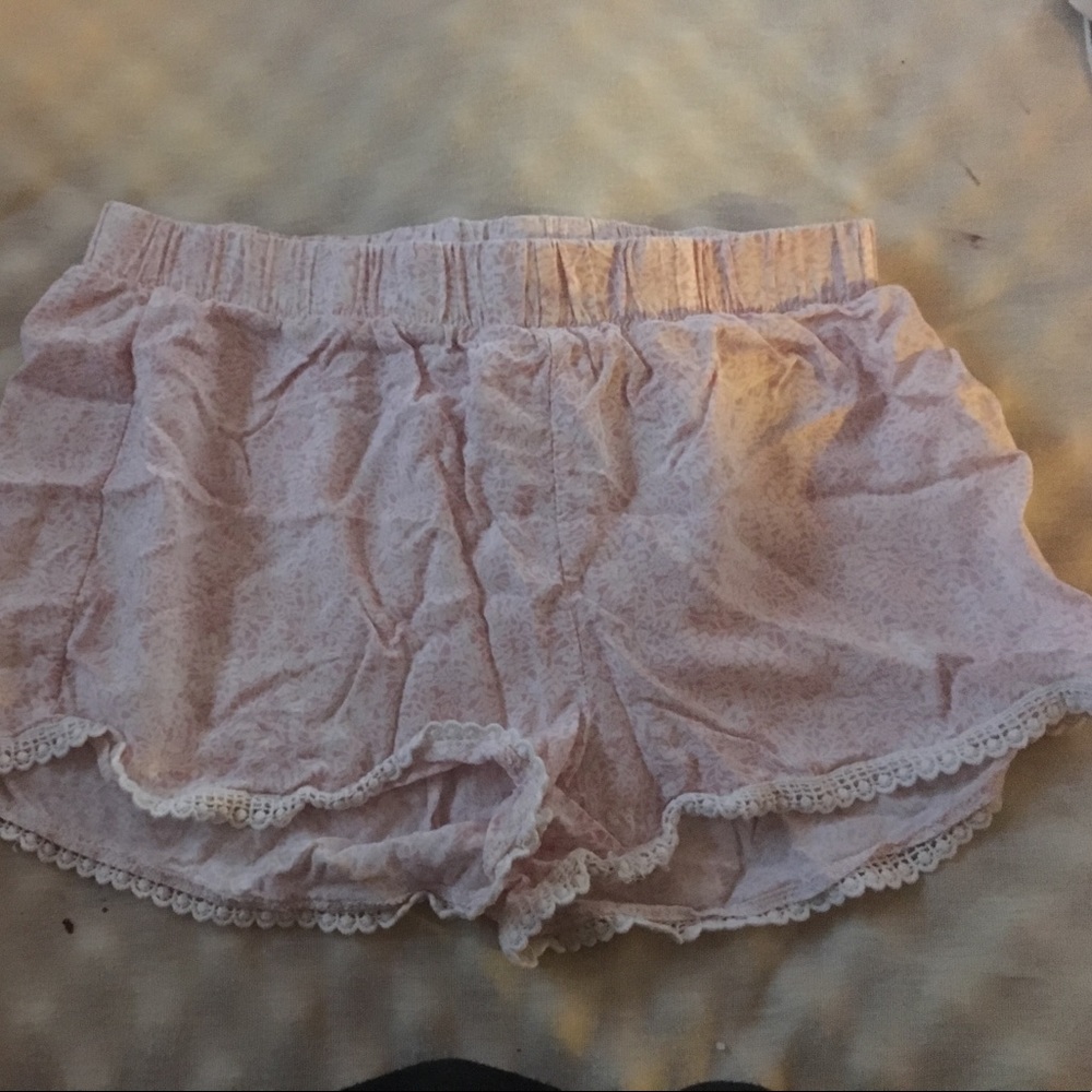 Pink floral soft shorts