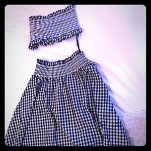 Gingham skirt and matching top