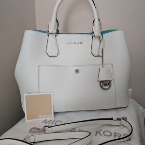 Kors Large Satchel in Optic White