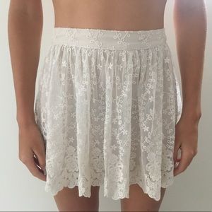 cream f21 skirt