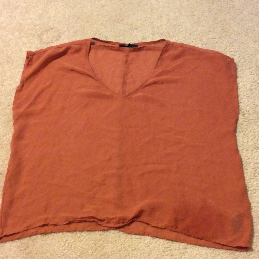 Burnt orange chiffon top