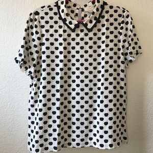 Kate Spade Silk Apple Print Top