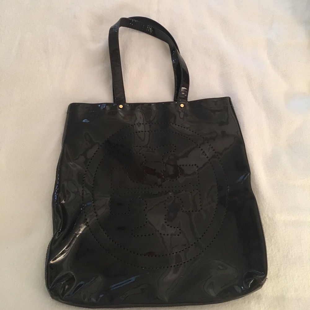 Tory Burch patent leather tote - chocolate brown