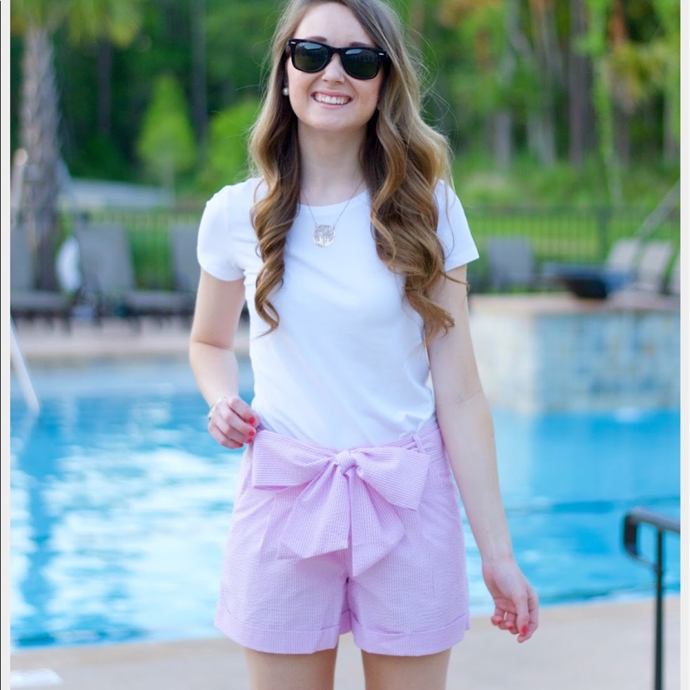 Lauren James Seersucker Bow shorts