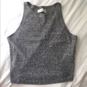 Abercrombie & Fitch heathered grey crop top